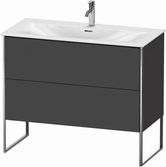 Duravit XSquare 40" Graphite Two Drawer Floorstanding Vanity Unit (XS452504949)