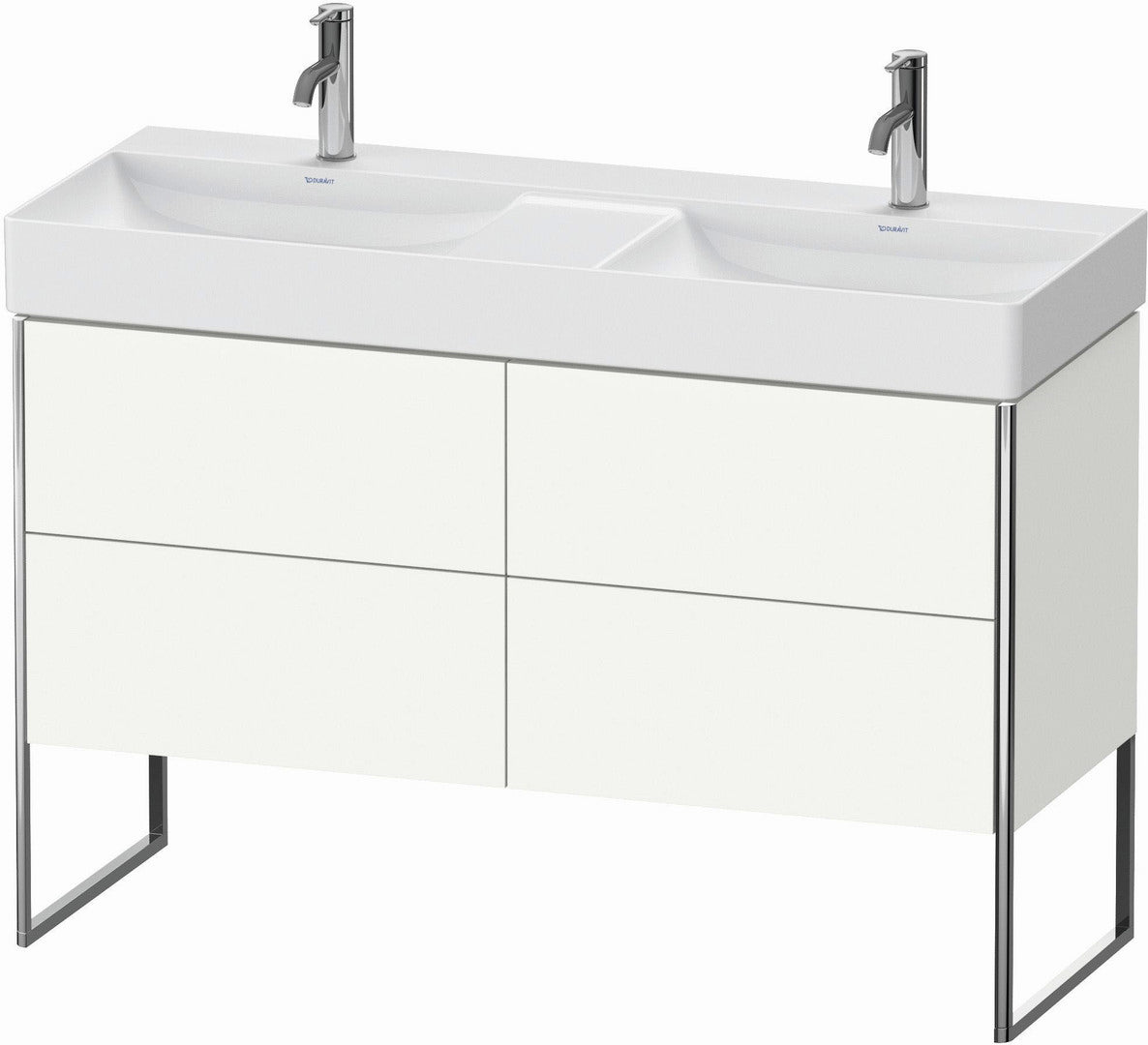 Duravit XSquare 47" White Satin Matt Four Drawer Floorstanding Vanity Unit (XS445603636)