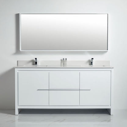 BNK BCB1072 Venice High Glossy White Vanity Only Two Door One Drawer Soft Close