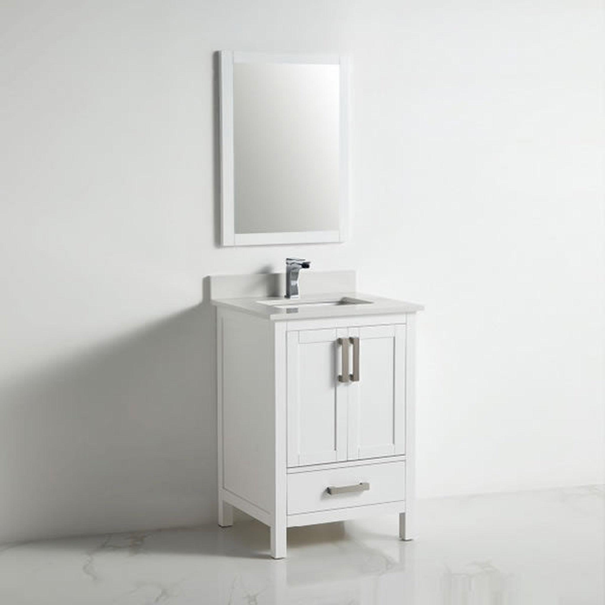 BNK BCB1224 Roma Matt White Vanity Only Two-Door One Drawer Soft Close ...