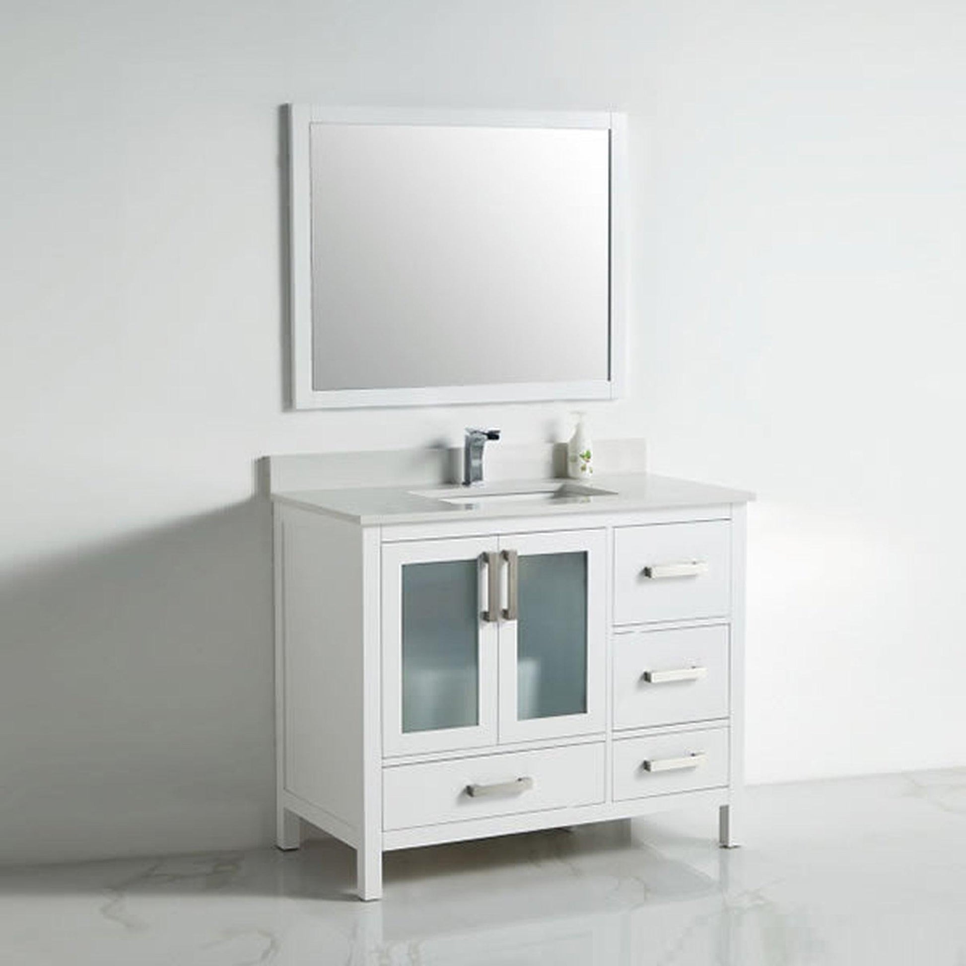 BNK BCB1342R Berlin Vanity Only Two-Door Three Right Drawer Soft Close