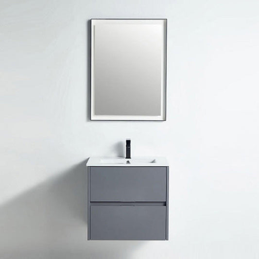 BNK BCB1924RG York Rock Grey Vanity Only Two Drawer Soft Close