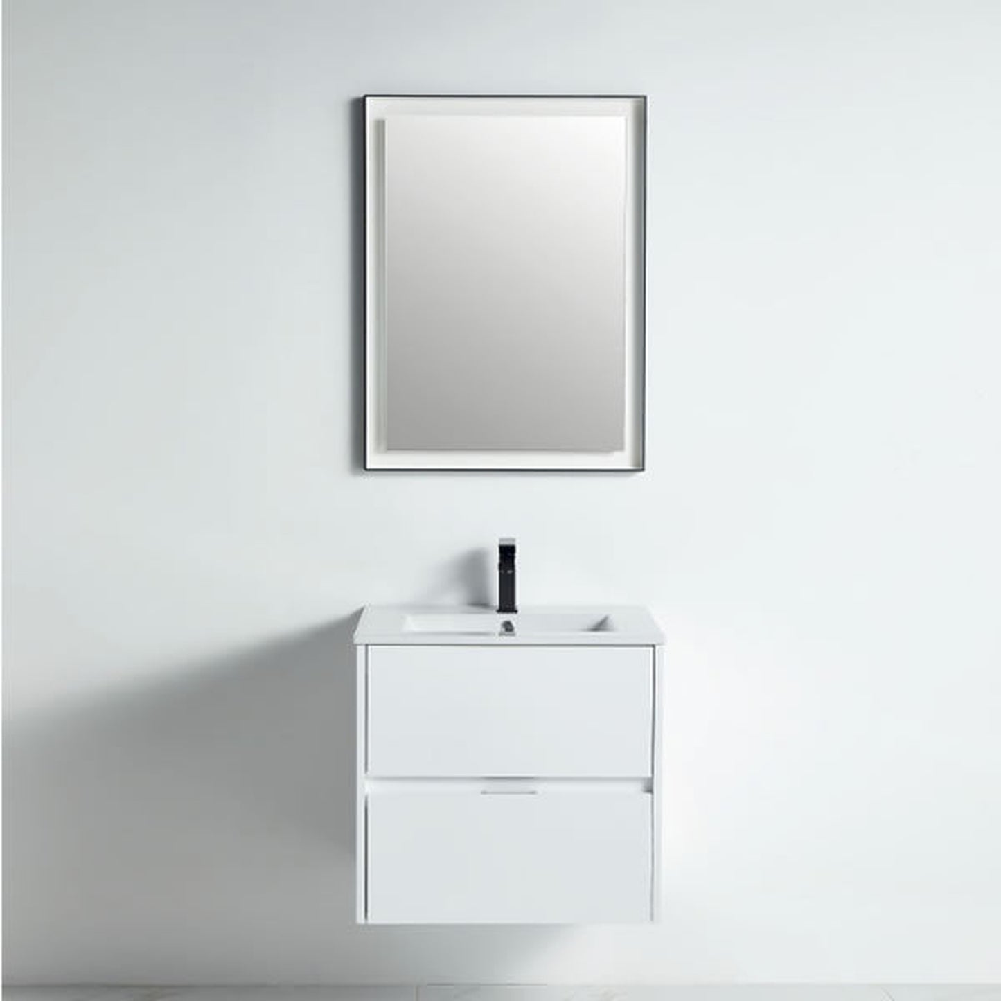 BNK BCB1924WH York White Matt Vanity Only Two Drawer Soft Close