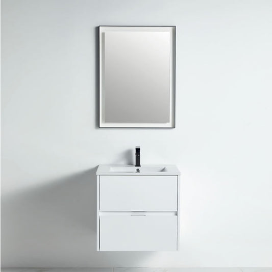 BNK BCB1924WH York White Matt Vanity Only Two Drawer Soft Close