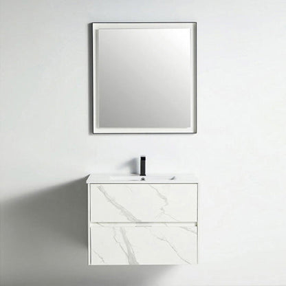 BNK BCB1930WMG York White Mable Grain Vanity Only Two Drawer Soft Close
