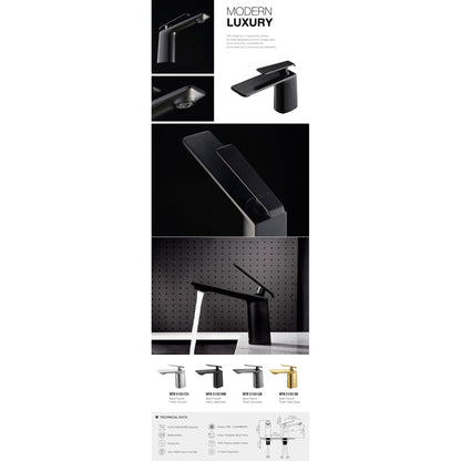 BNK BFB5103GB Gun Black Single Handle Lavatory Faucet With Single-Hole Mounted
