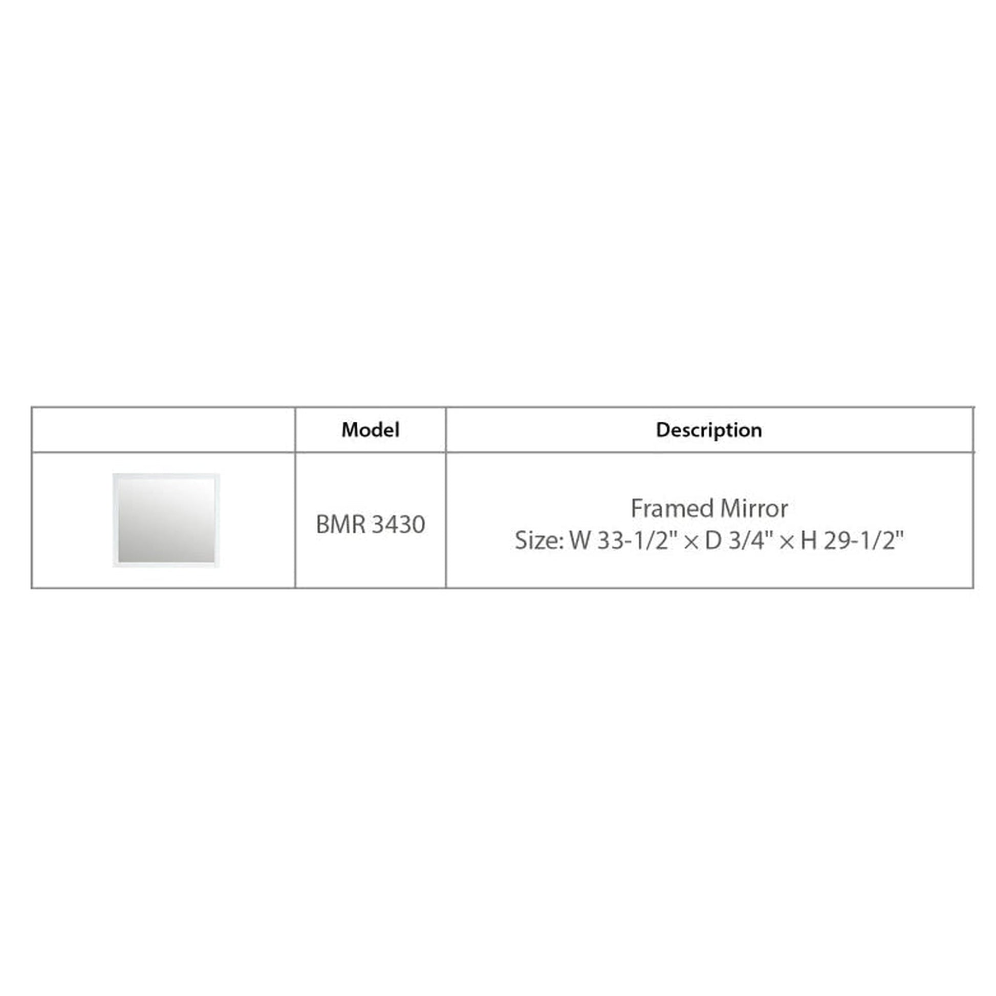 BNK BMR3430RG Regular Framed Mirror Rock Grey