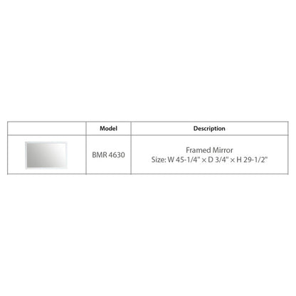 BNK BMR4630RG Regular Framed Mirror Rock Grey