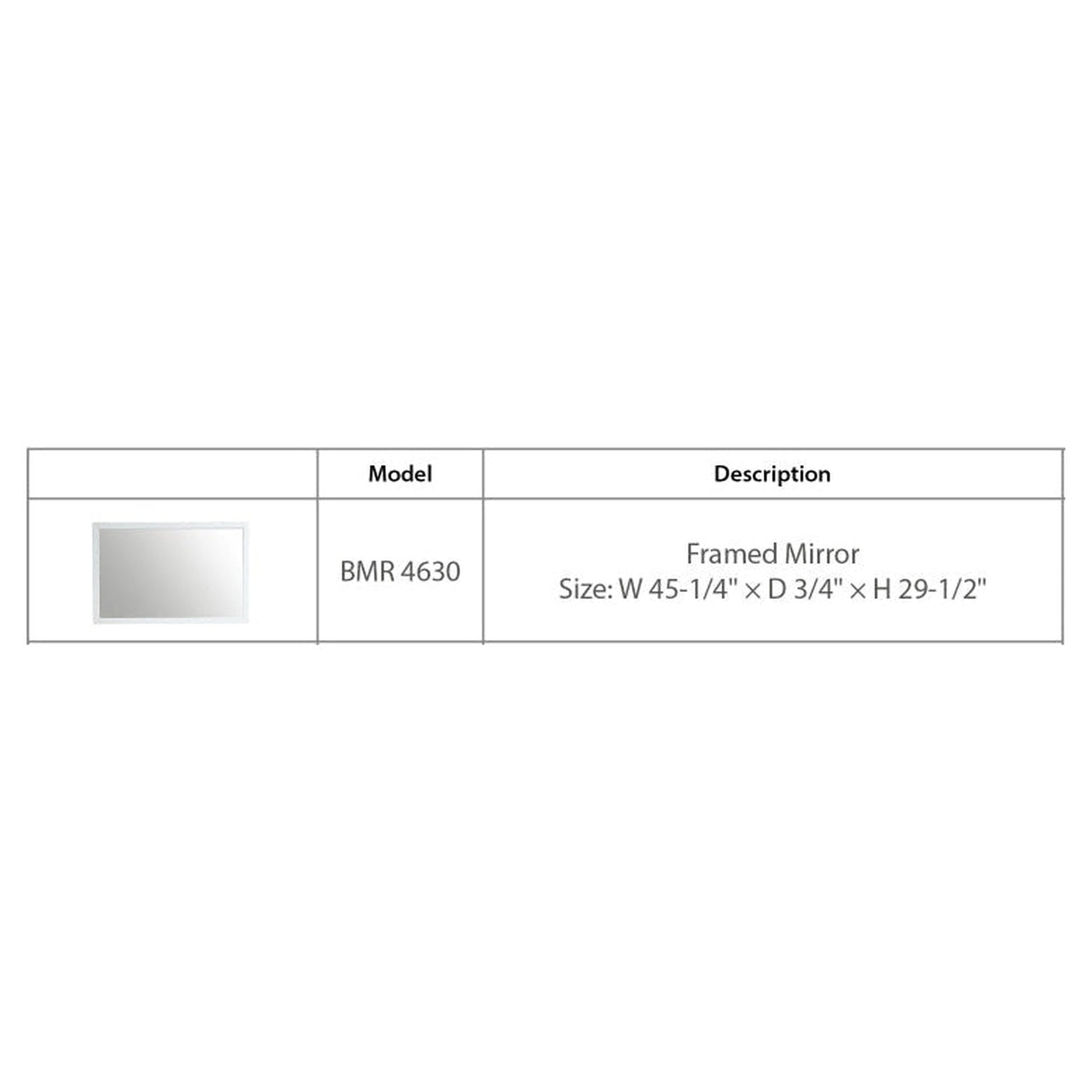 BNK BMR4630WH Regular Framed Mirror White Matt