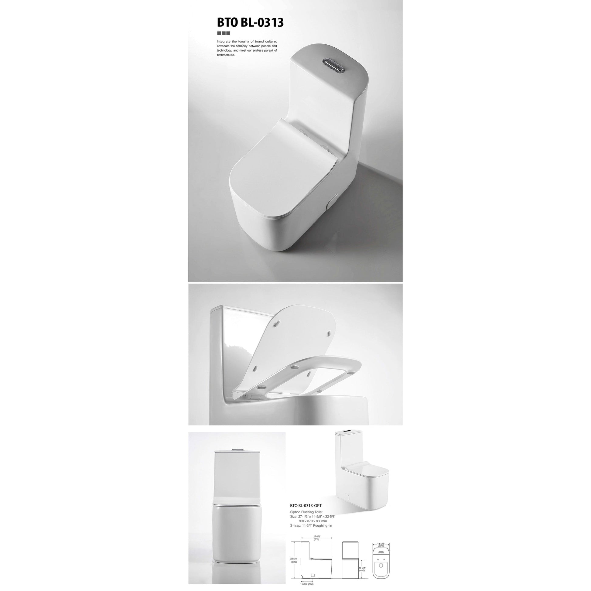 BNK BTO BL-0313 Siphon Flushing Toilet