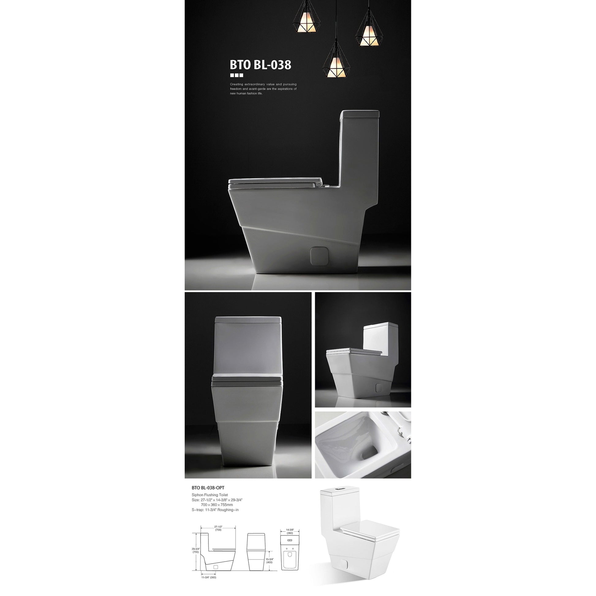 BNK BTO BL-038 Siphon Flushing Toilet