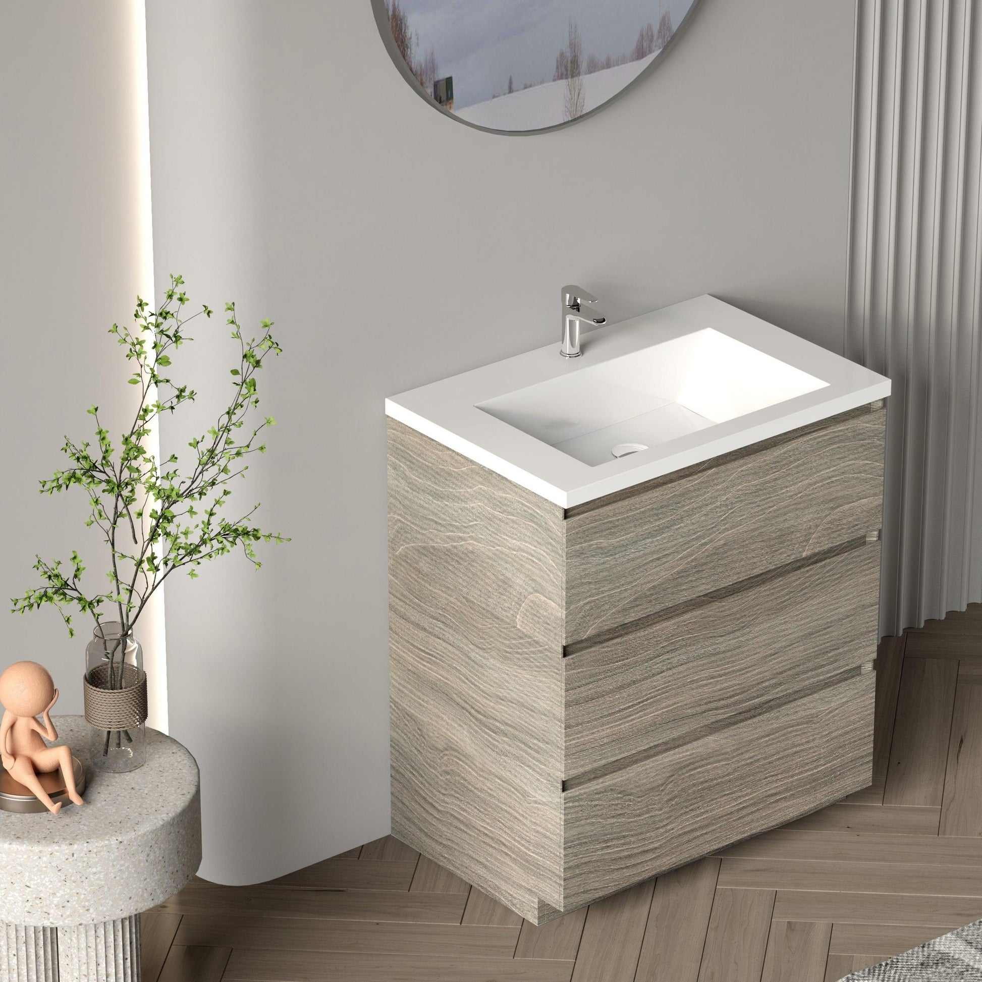 Bathlyn Cascade 30" Maple Grey Bathroom Vanity