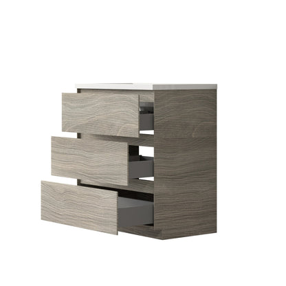 Bathlyn Cascade 30" Maple Grey Bathroom Vanity