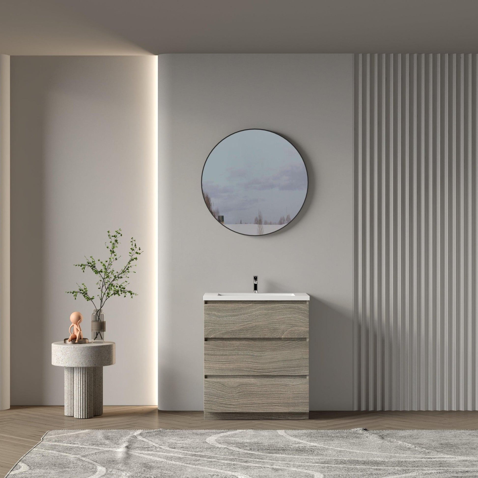 Bathlyn Cascade 30" Maple Grey Bathroom Vanity