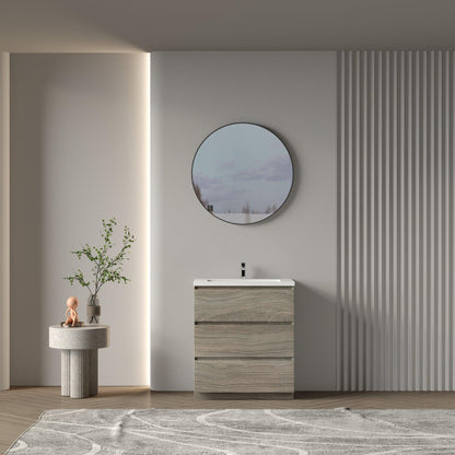 Bathlyn Cascade 30" Maple Grey Bathroom Vanity