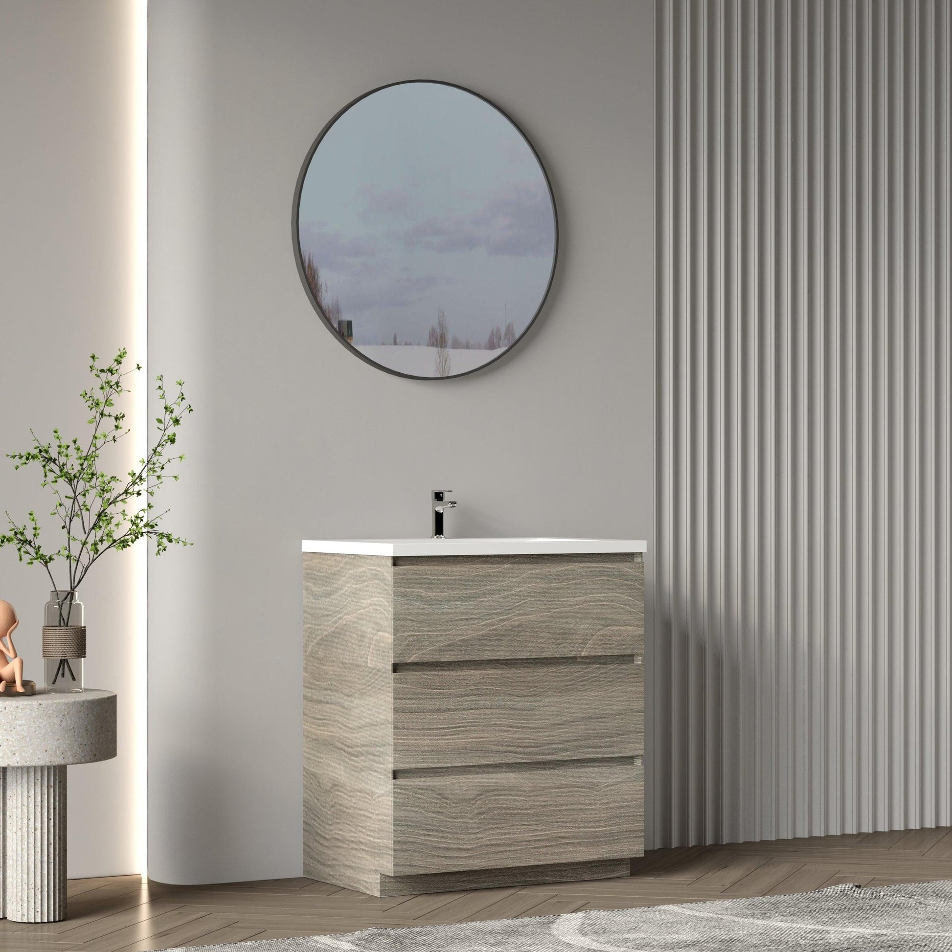 Bathlyn Cascade 30" Maple Grey Bathroom Vanity