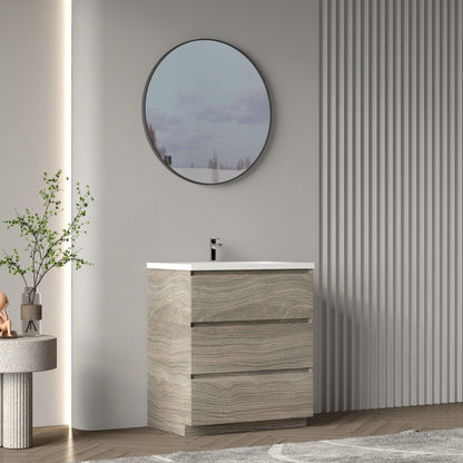 Bathlyn Cascade 30" Maple Grey Bathroom Vanity