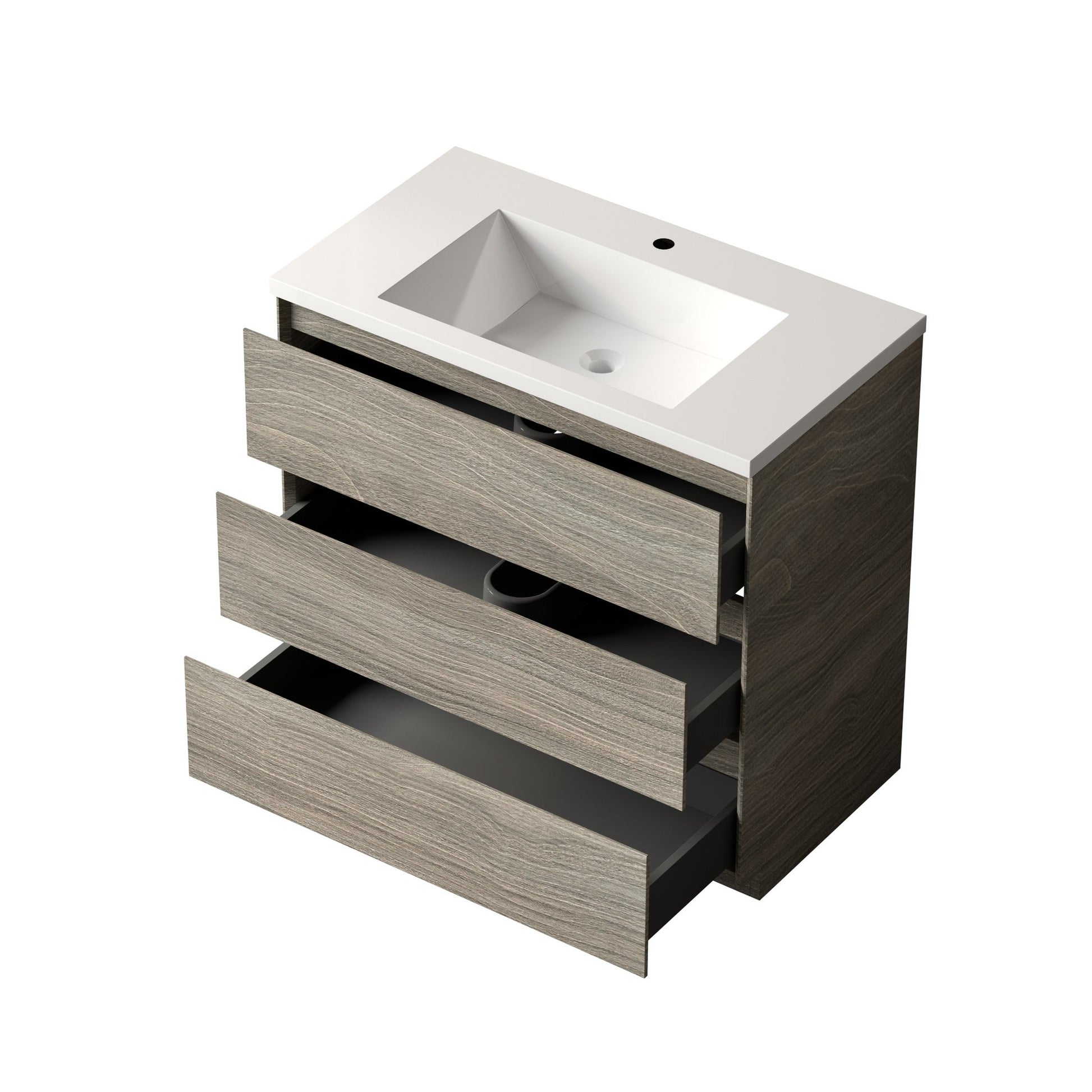 Bathlyn Cascade 36" Maple Grey Bathroom Vanity