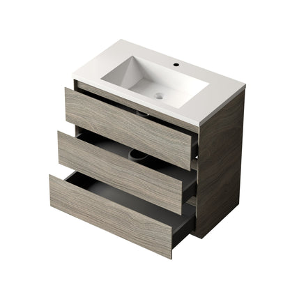 Bathlyn Cascade 36" Maple Grey Bathroom Vanity