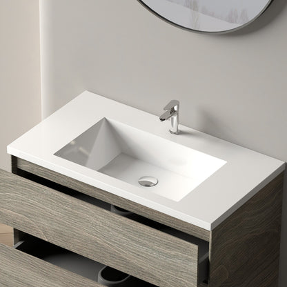 Bathlyn Cascade 36" Maple Grey Bathroom Vanity