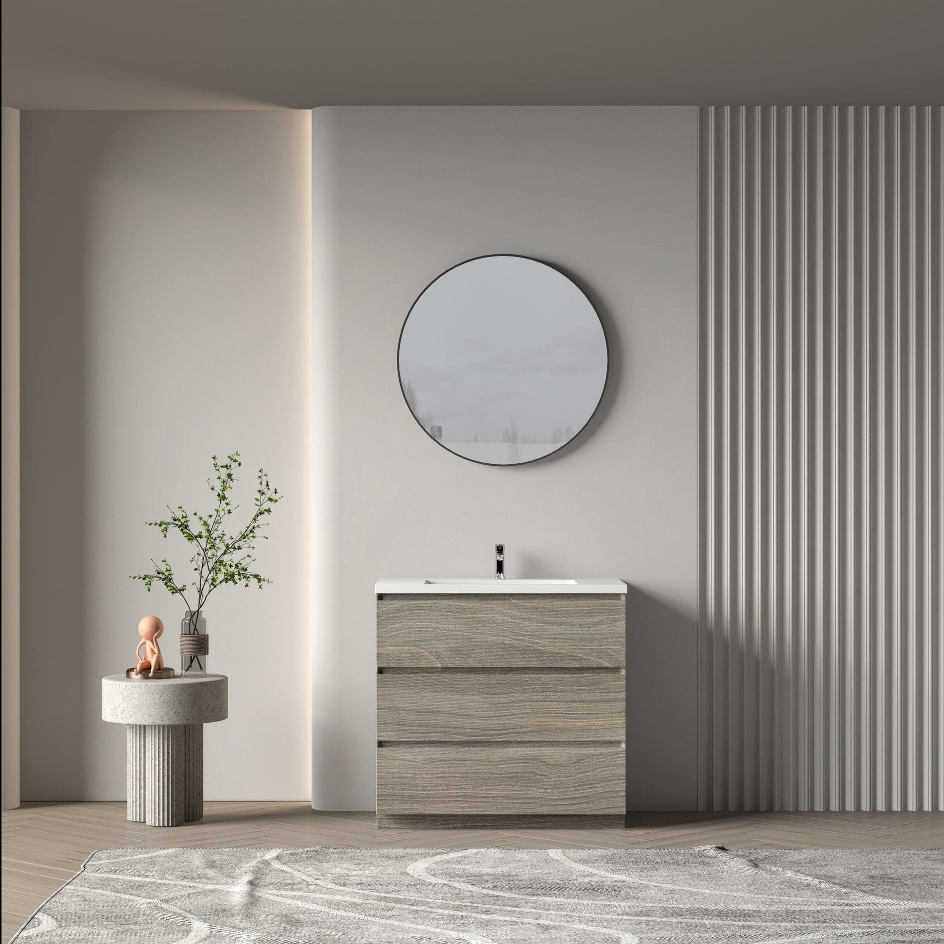 Bathlyn Cascade 36" Maple Grey Bathroom Vanity