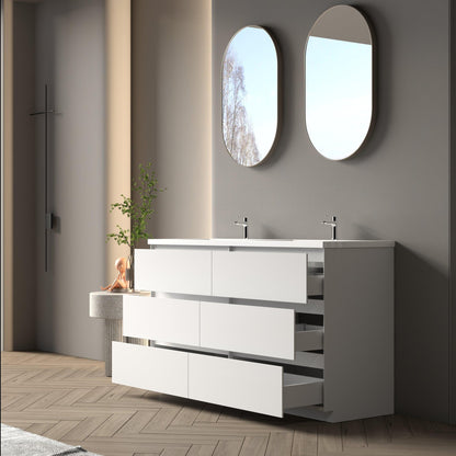 Bathlyn Cascade 60" White Bathroom Vanity