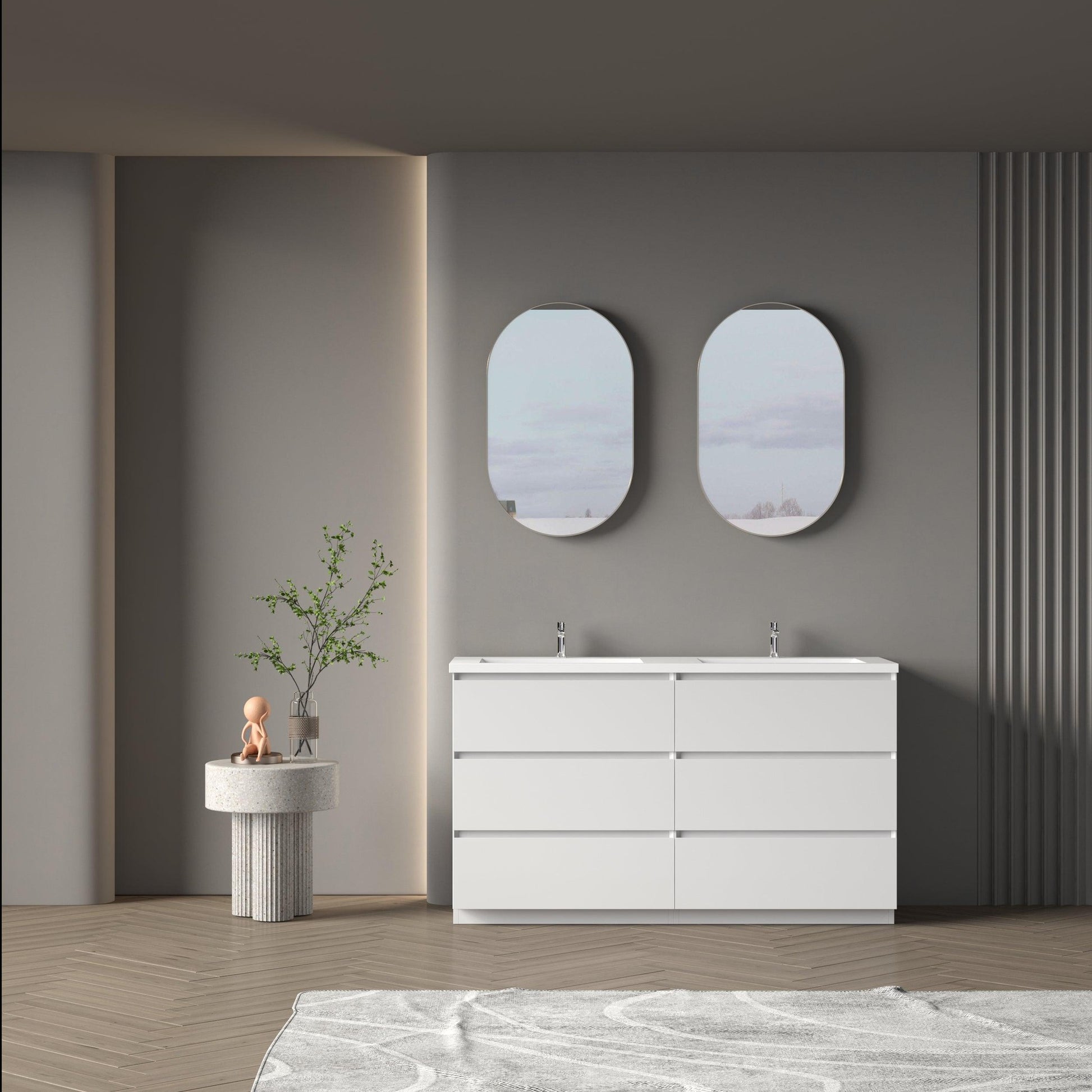 Bathlyn Cascade 60" White Bathroom Vanity