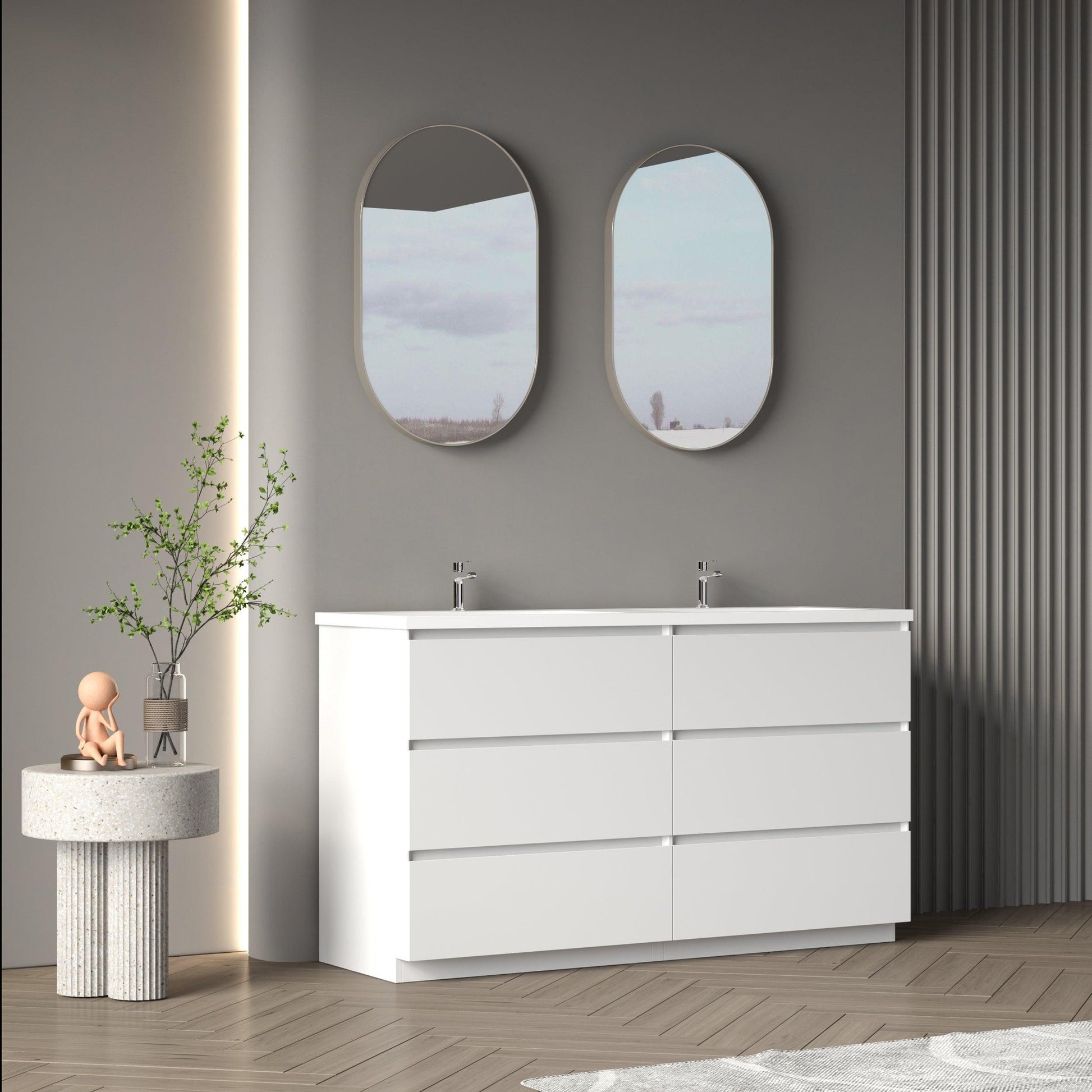 Bathlyn Cascade 60" White Bathroom Vanity