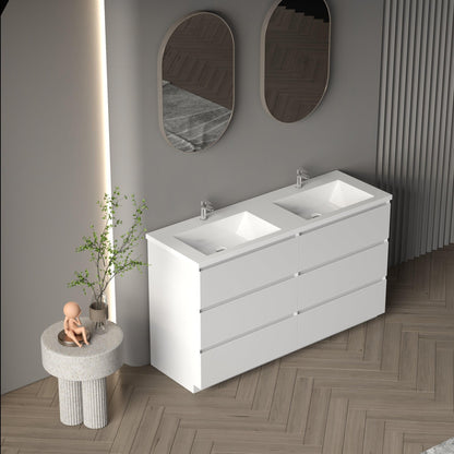 Bathlyn Cascade 60" White Bathroom Vanity