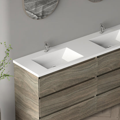 Bathlyn Cascade 72" Maple Grey Bathroom Vanity