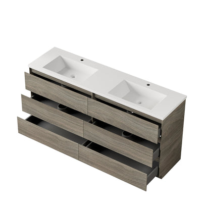 Bathlyn Cascade 72" Maple Grey Bathroom Vanity