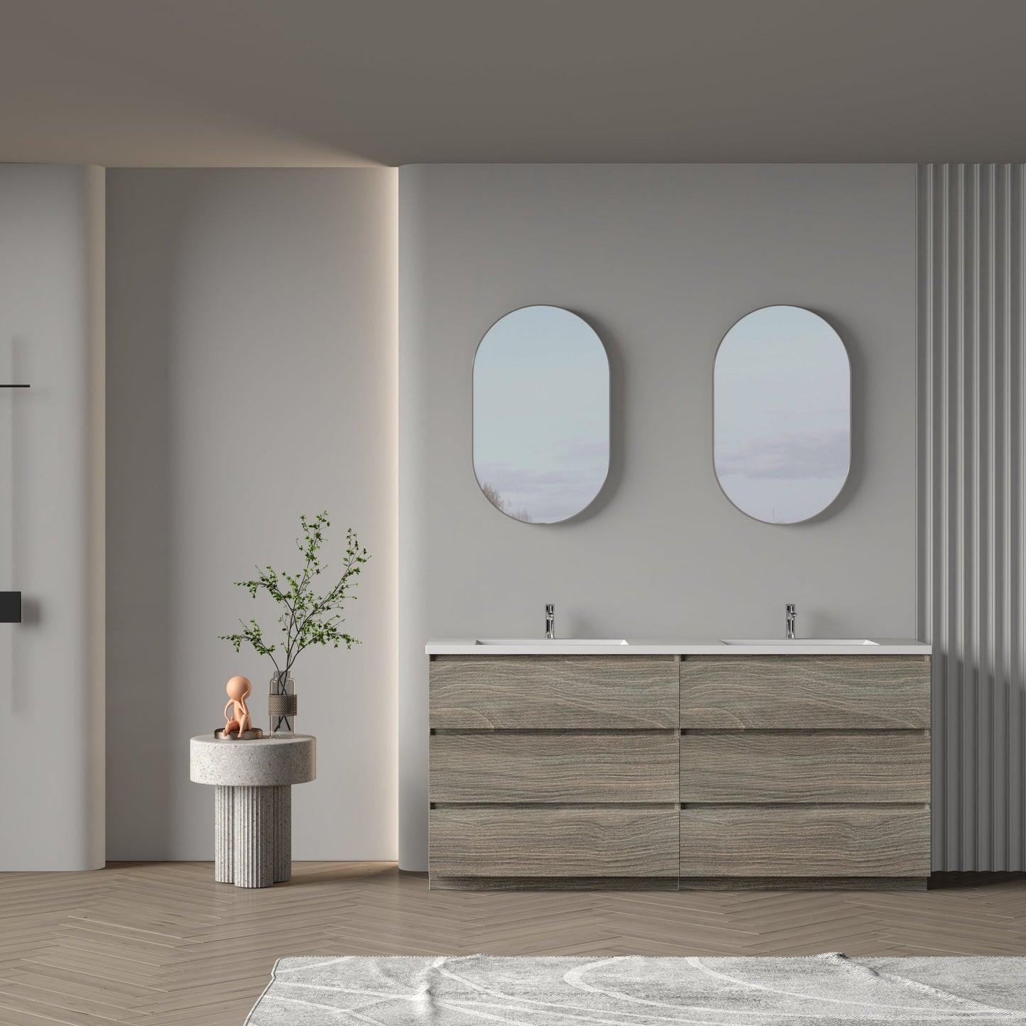 Bathlyn Cascade 72" Maple Grey Bathroom Vanity