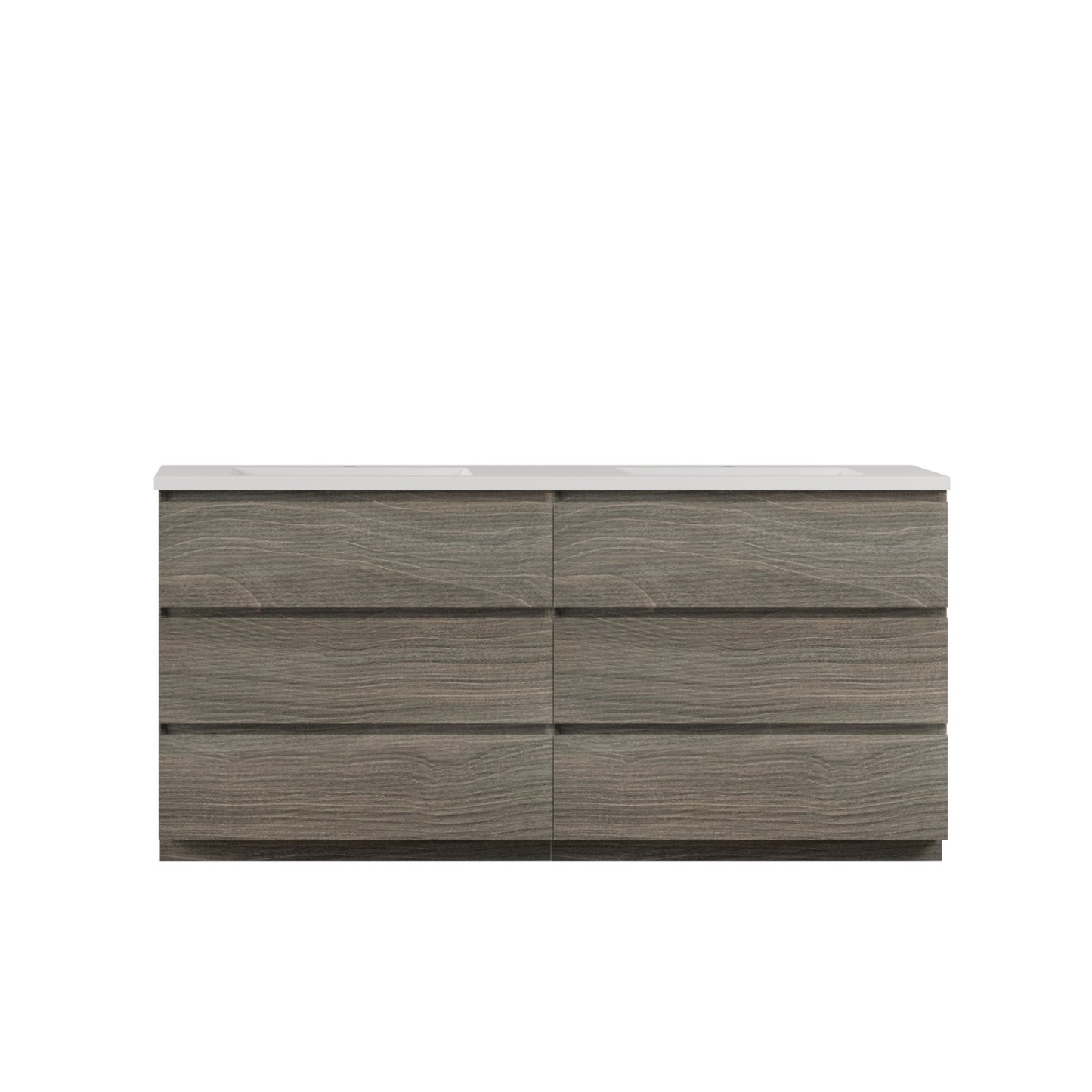 Bathlyn Cascade 72" Maple Grey Bathroom Vanity