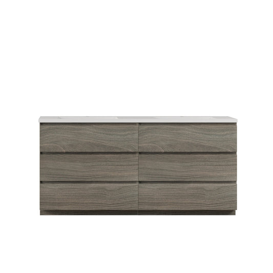 Bathlyn Cascade 72" Maple Grey Bathroom Vanity