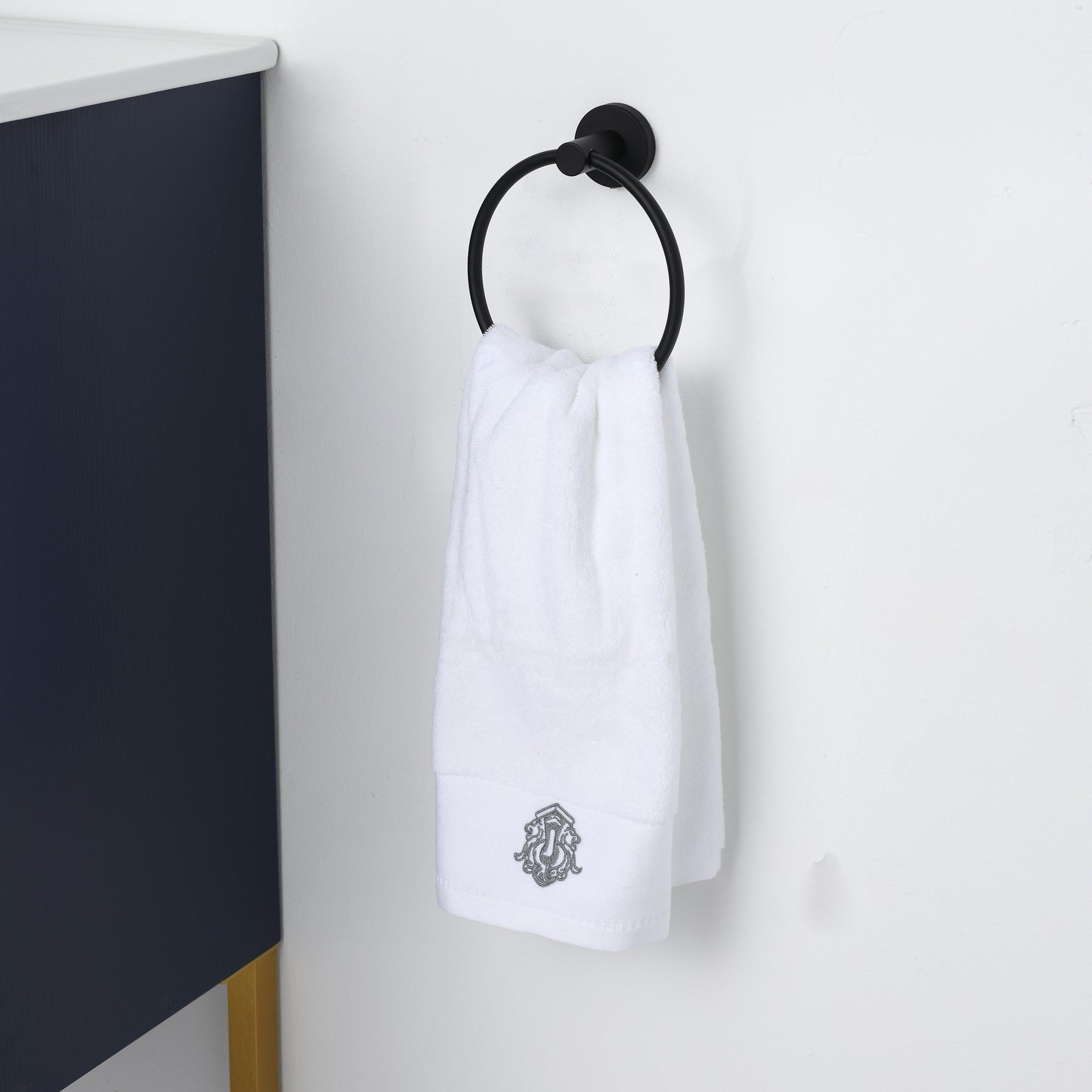 Bathlyn Elizabeth Matte Black Stainless Steel Wall Mounted Towel Ring