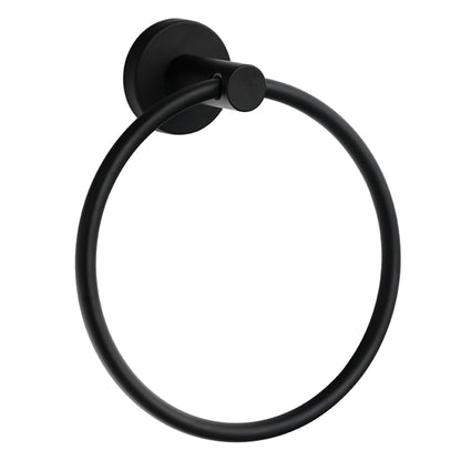 Bathlyn Elizabeth Matte Black Stainless Steel Wall Mounted Towel Ring