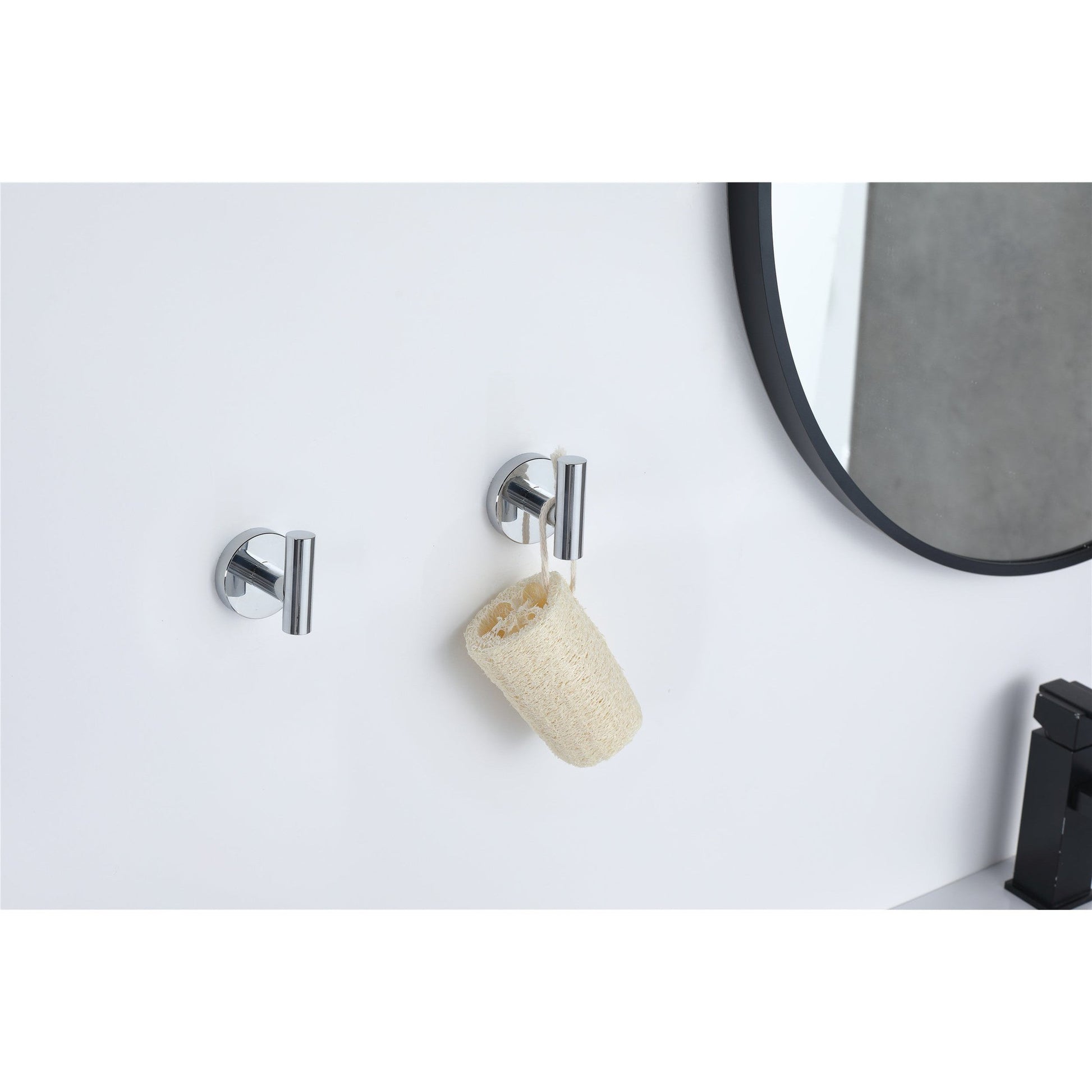 Bathlyn Elizabeth Set of 2 Chrome Stainless Steel J-Hook Robe Hook