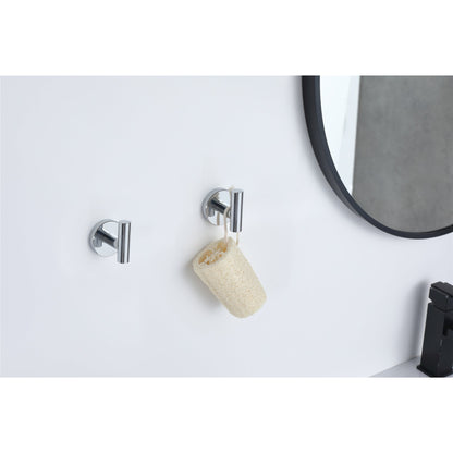 Bathlyn Elizabeth Set of 2 Chrome Stainless Steel J-Hook Robe Hook