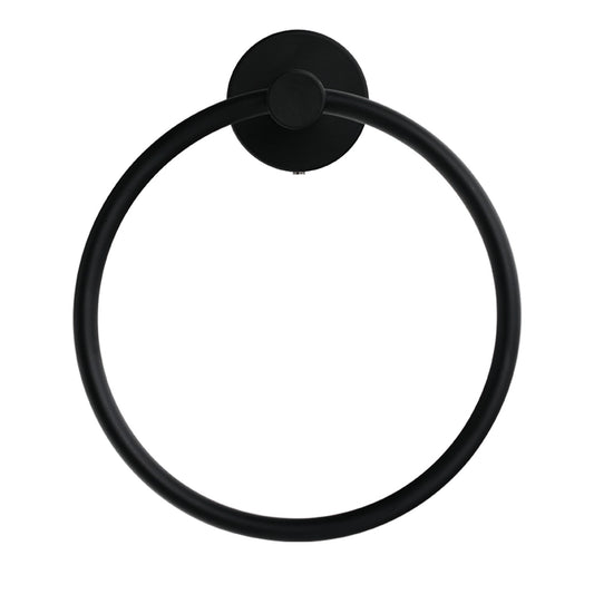 Bathlyn Elizabeth Set of 2 Matte Black Stainless Steel Wall Mounted Towel Ring