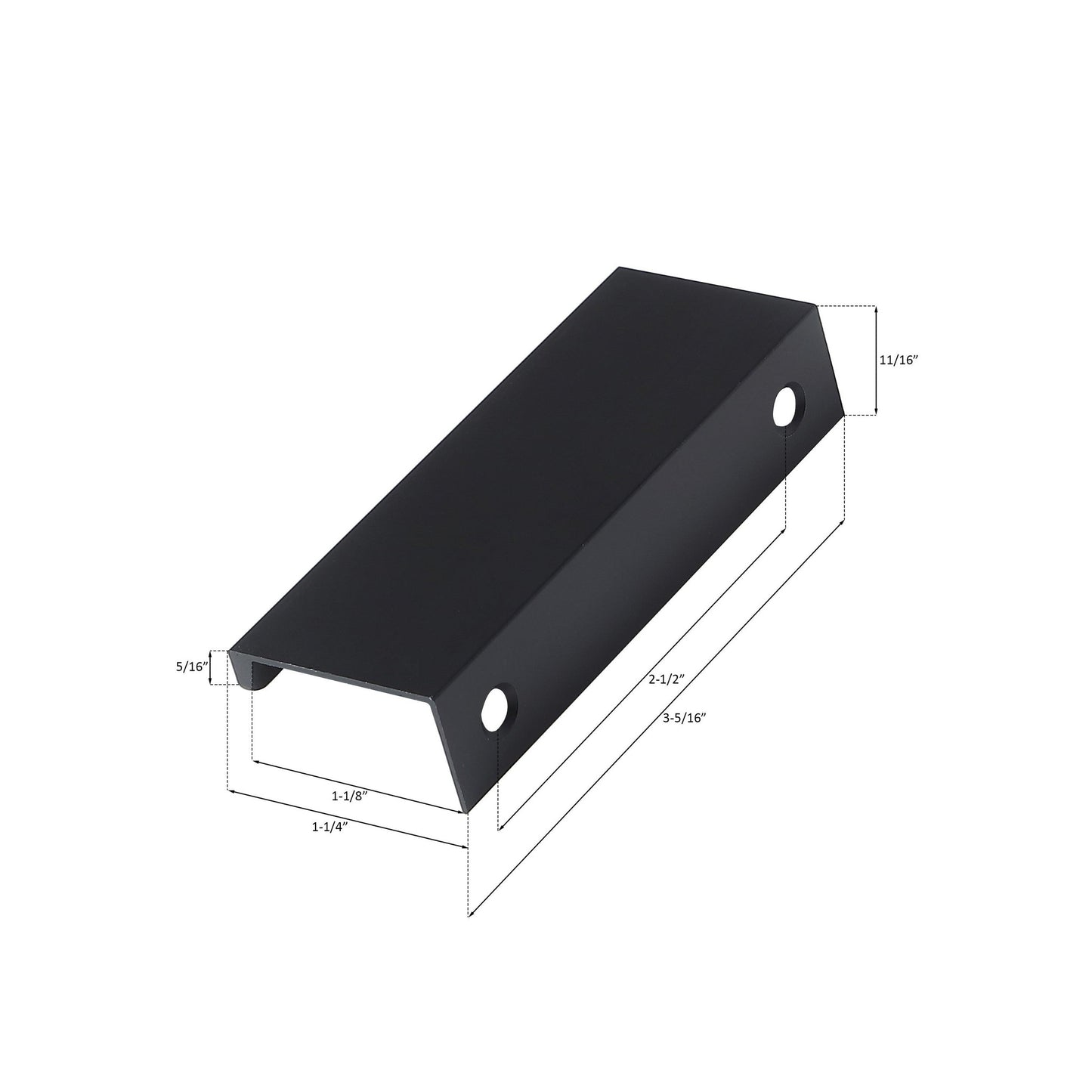 Bathlyn Finger Edge Tap 64mm Matte Black Aluminum Cabinet Pull