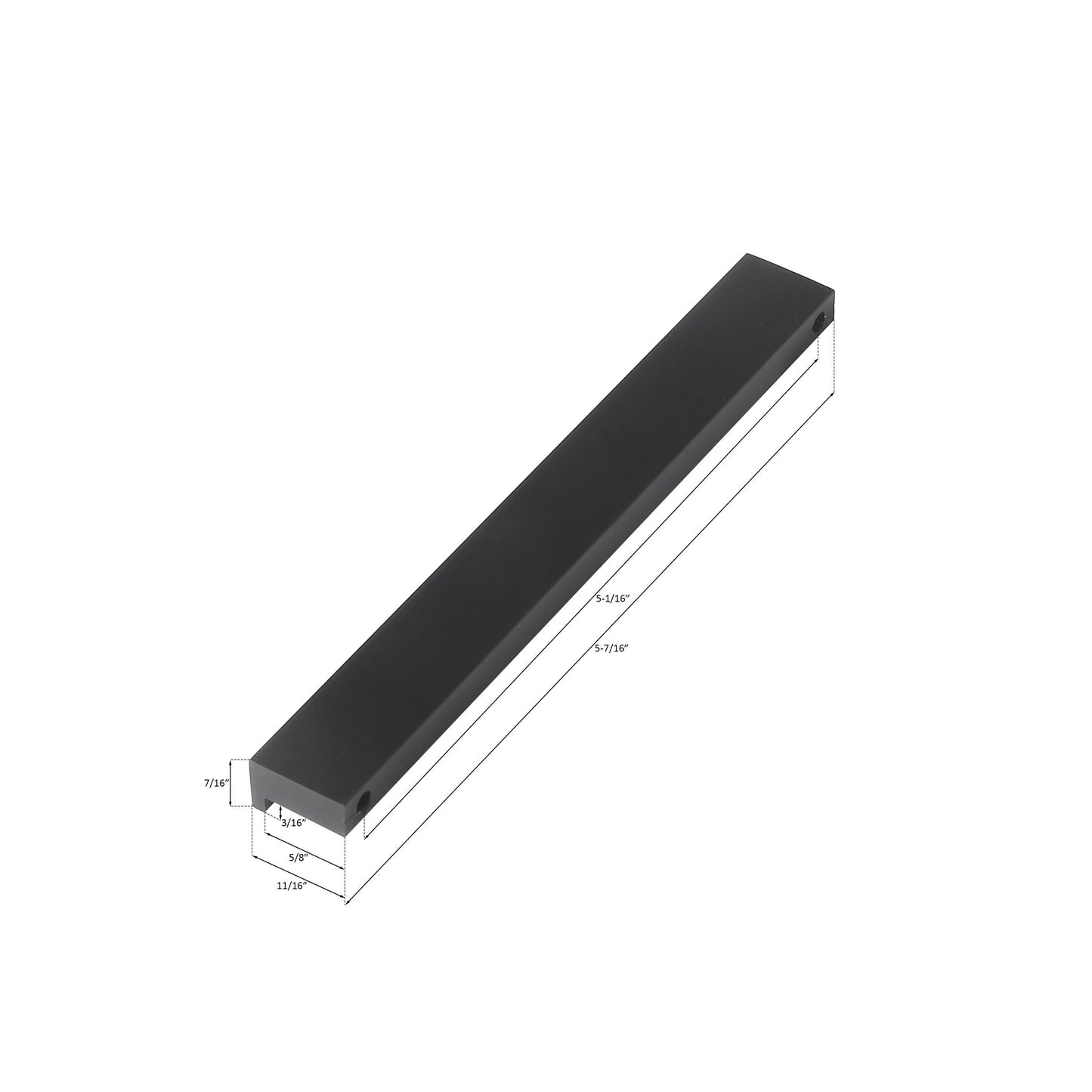 Bathlyn Linden 128mm 10-Pack Matte Black Aluminum Cabinet Pull