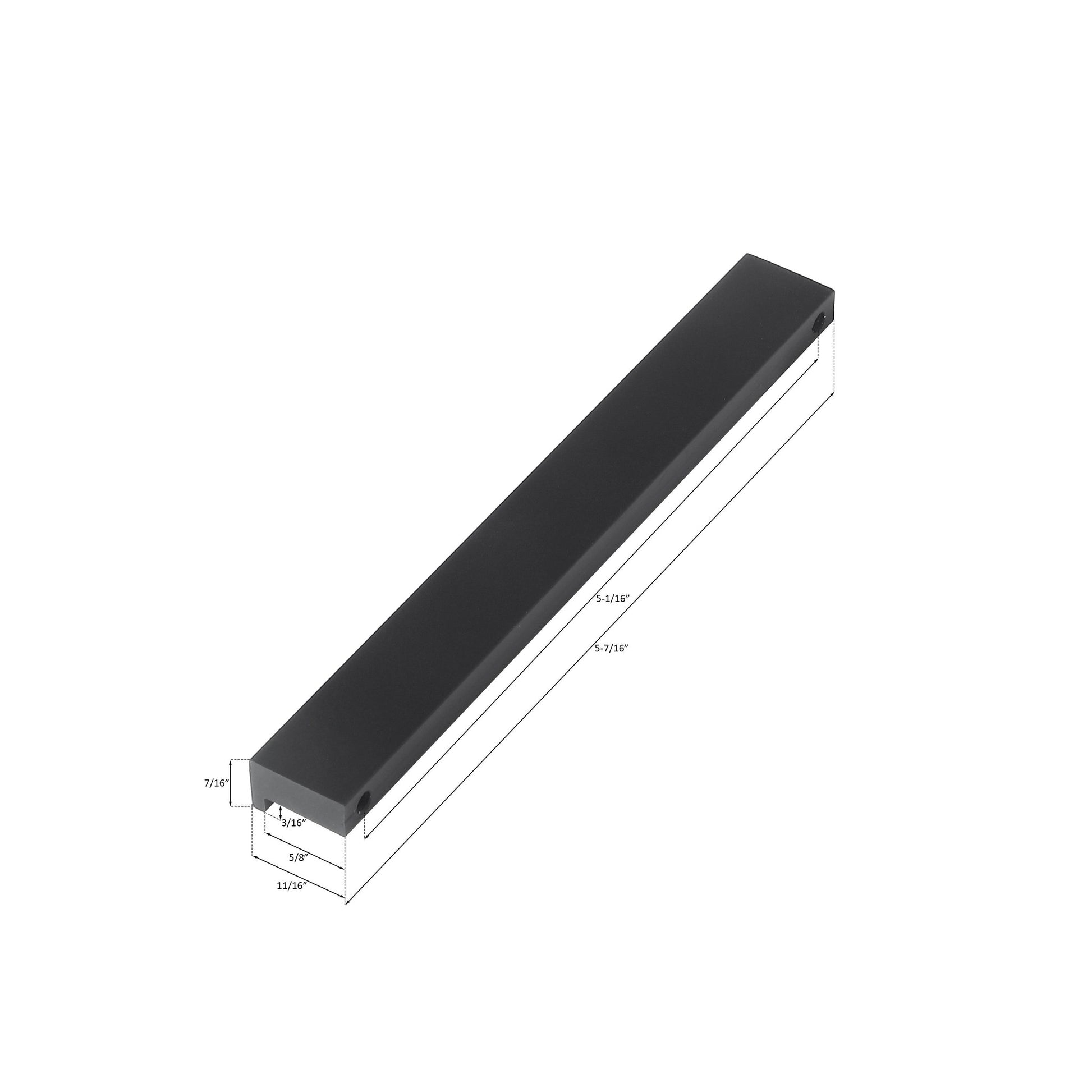 Bathlyn Linden 128mm Matte Black Aluminum Cabinet Pull
