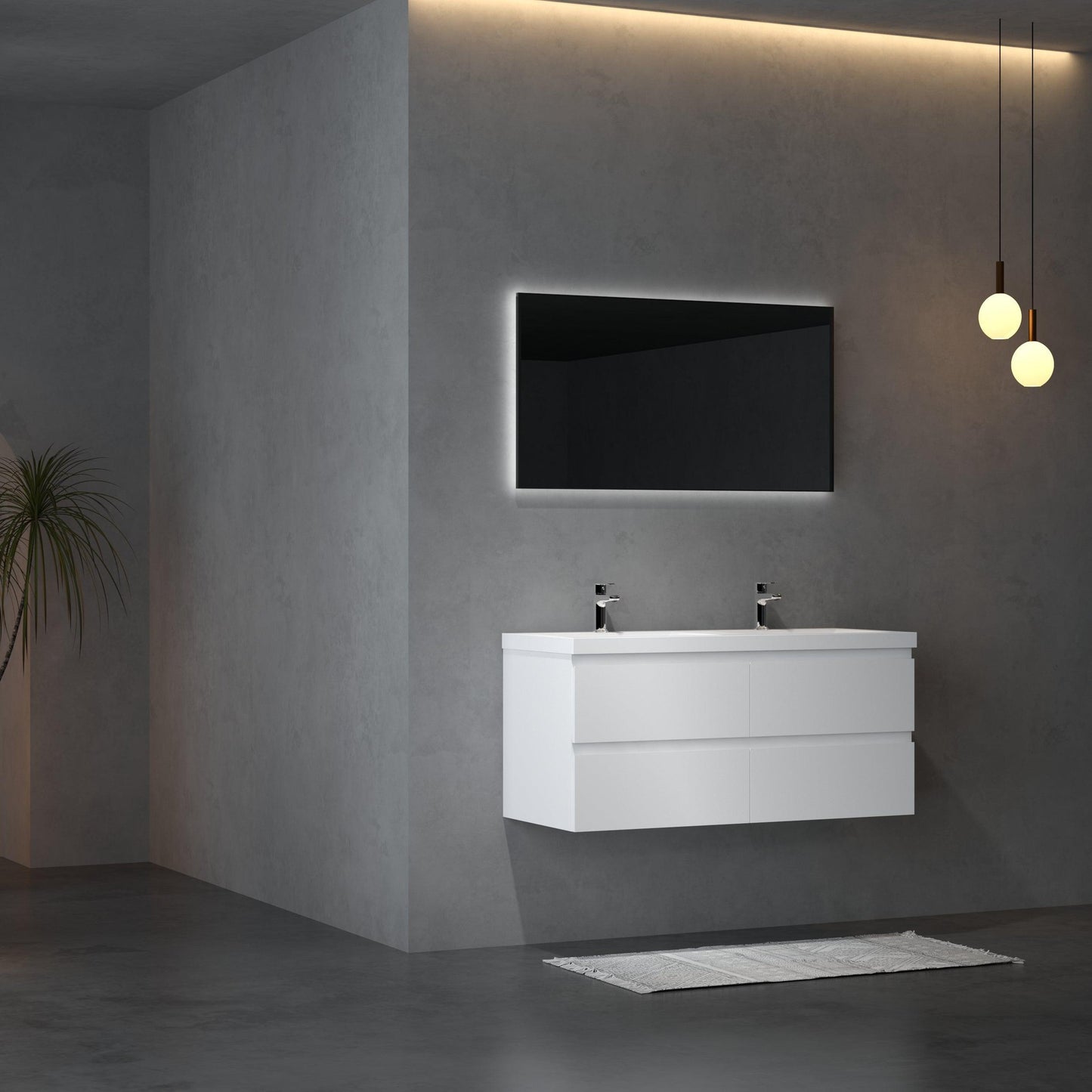 Bathlyn Newport 48" Double Sink White Bathroom Vanity