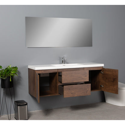 Bathlyn Newport 60" Rose Wood Bathroom Vanity