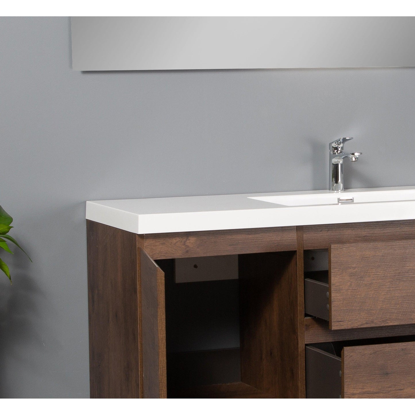 Bathlyn Newport 60" Rose Wood Bathroom Vanity