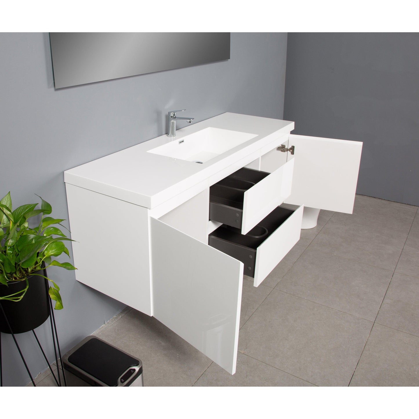 Bathlyn Newport 60" White Bathroom Vanity