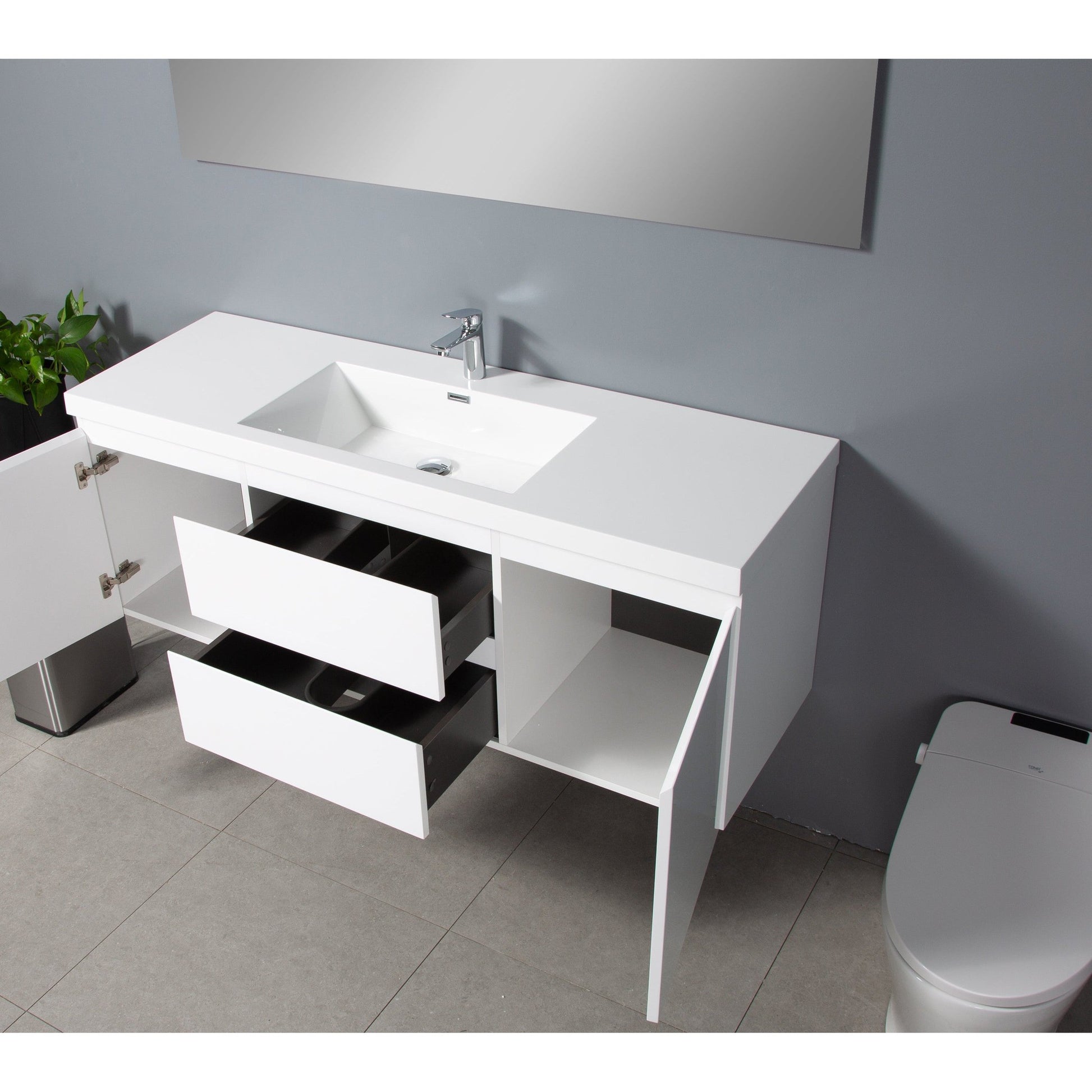Bathlyn Newport 60" White Bathroom Vanity