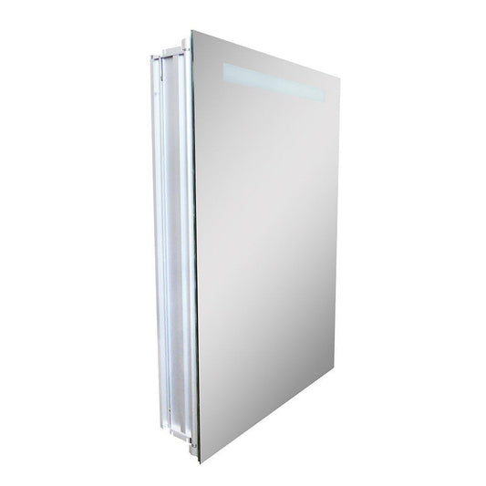 Bellaterra Home 14" x 20" Rectangle Wall-Mounted LED Illuminated Frameless Mirror Medicine Cabinet