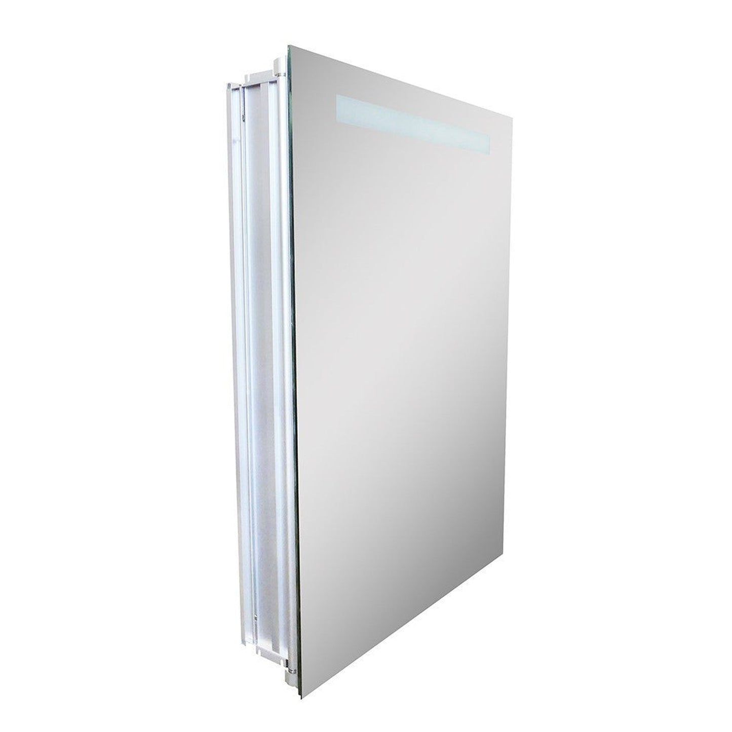 Bellaterra Home 20" x 28" Rectangular LED Illuminated Frameless Wall-Mounted Medicine Cabinet Mirror