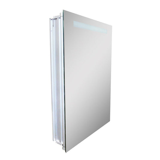 Bellaterra Home 20" x 28" Rectangular LED Illuminated Frameless Wall-Mounted Medicine Cabinet Mirror